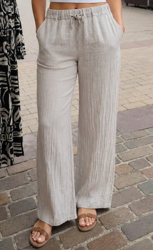Damen leinen style hose - hose, 100%