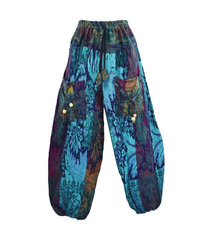 Blumen fleece haremshose - blumen,