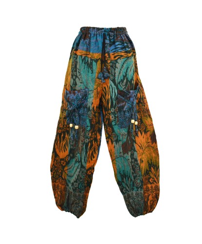 Blumen fleece haremshose - fleece,